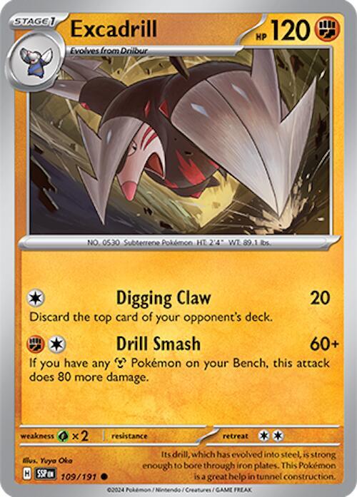 109/191 Excadrill Reverse Holo · Surging Sparks (SSP) | MYNTED