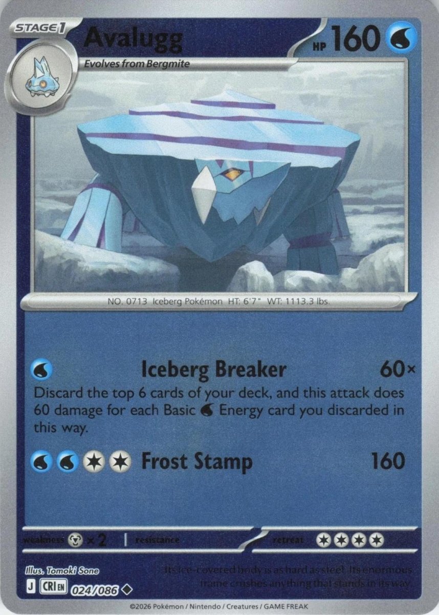 Avalugg 024/086 Chaos Rising Reverse Holo Uncommon – MYNTED