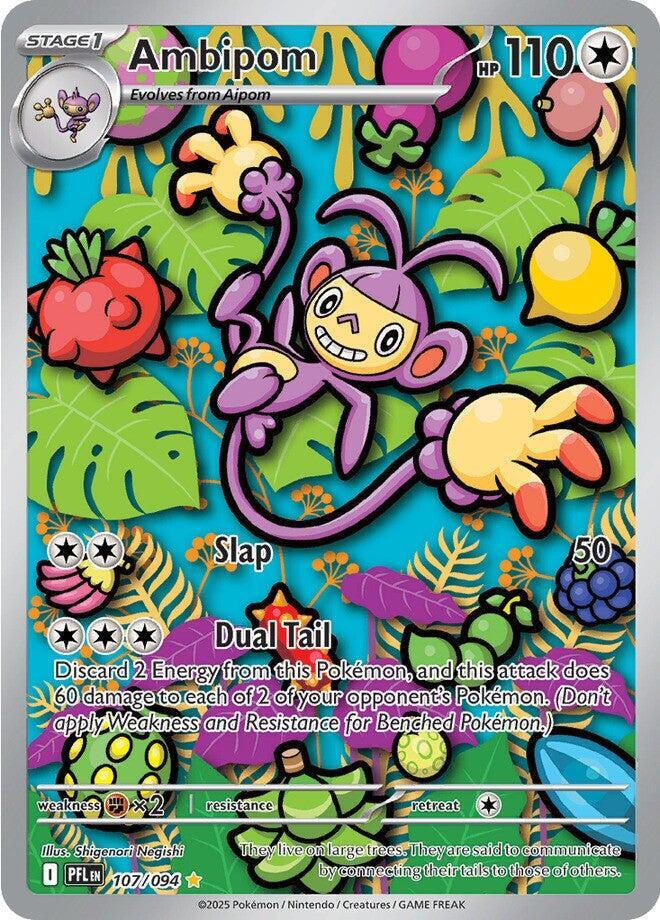 Pokemon ME02: Phantasmal Flames Ambipom Illustration Rare #107 – MYNTED