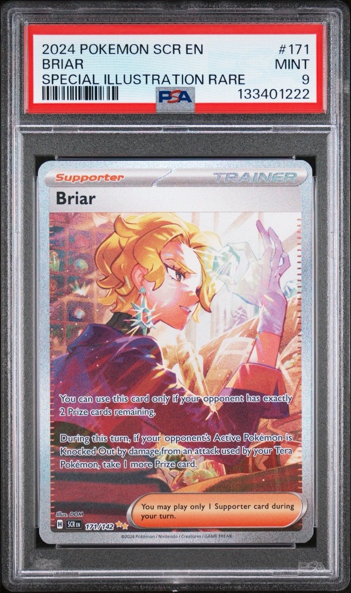 briar pokemon card PSA 9 - - - SIR take 1 more Prize FULLY TEXTLESS DECK : Phone Model:iPhone 16 Pro March of the Machine: The Aftermath