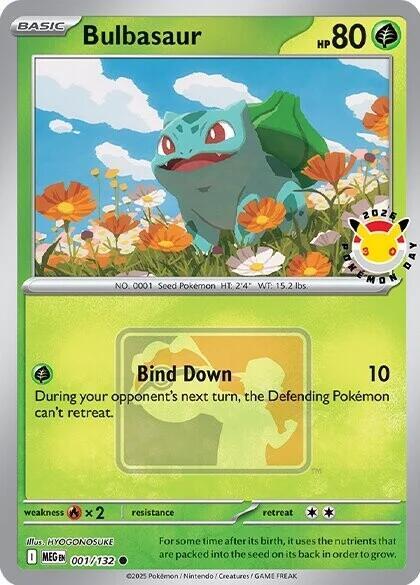Bulbasaur 001/132 (Pokemon Day 2026) Stamped Play - League Promo