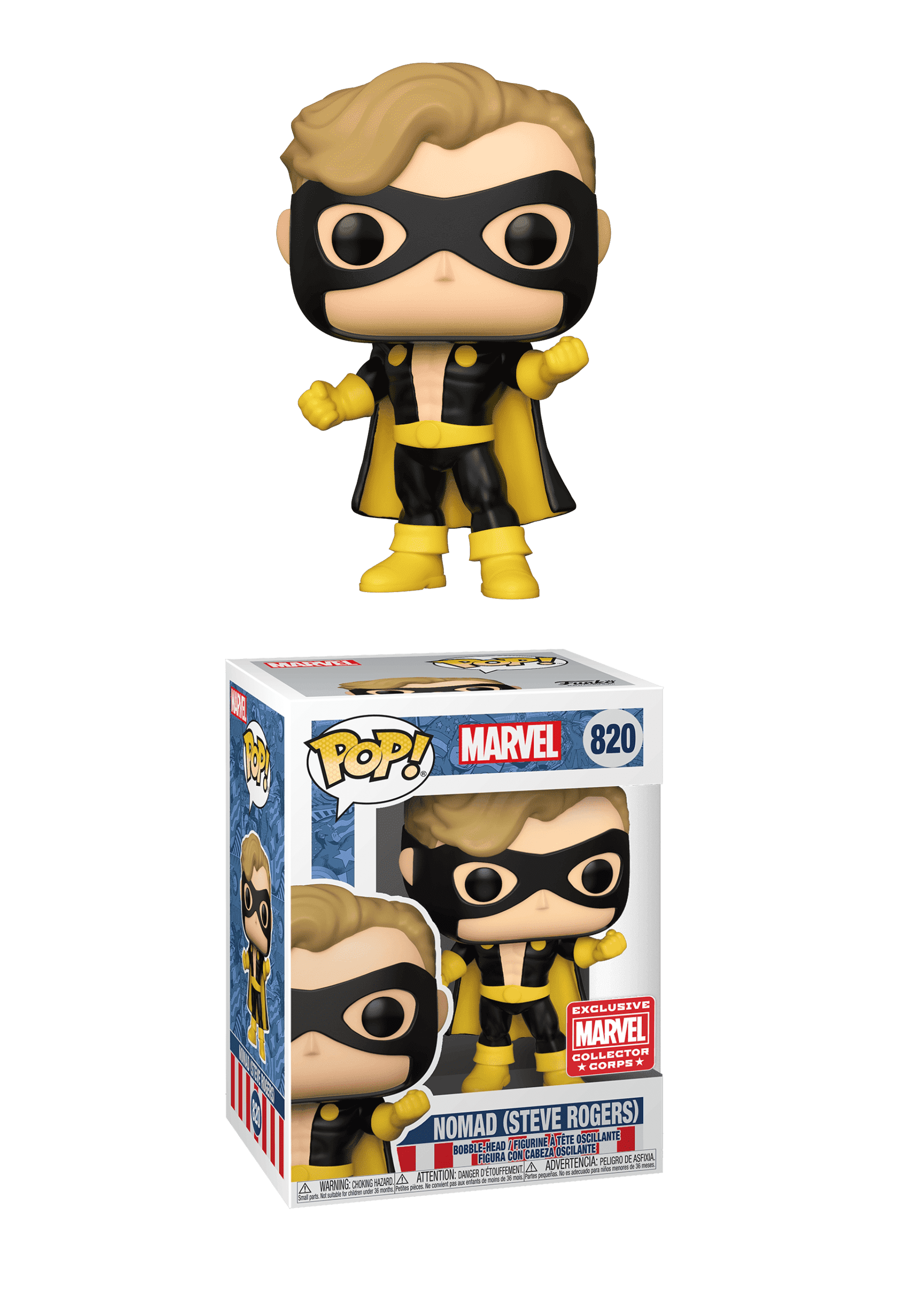 Funko Pop! Marvel: Nomad (Steve Rogers) #820, Collector Corps Exclusive