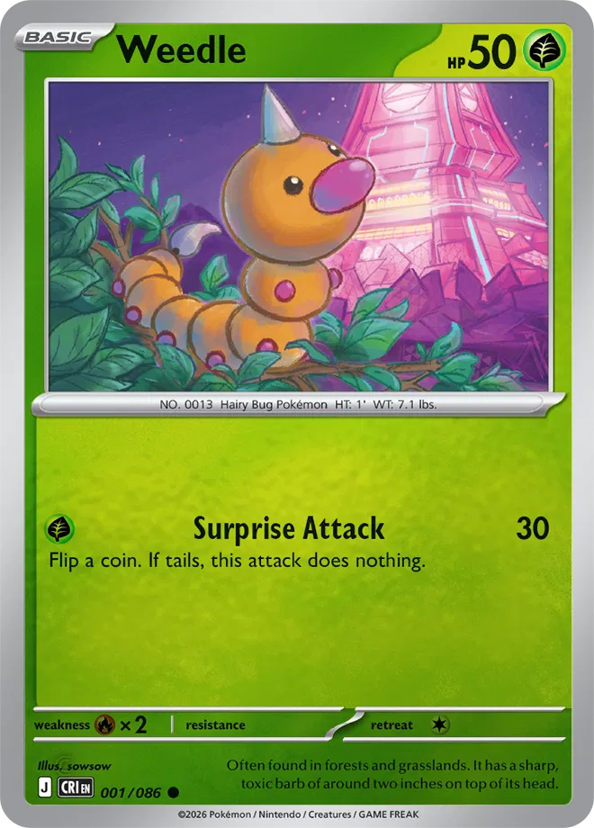 001/086 Weedle - Reverse Holo - Chaos Rising by Poké Zen DXB on MYNTED