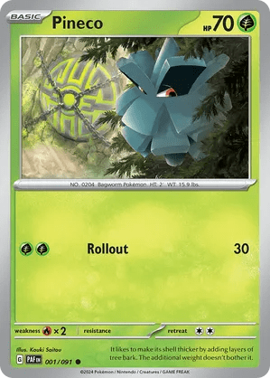 001/091 Pineco - Reverse Holo - Paldean Fates by Poké Zen DXB on MYNTED