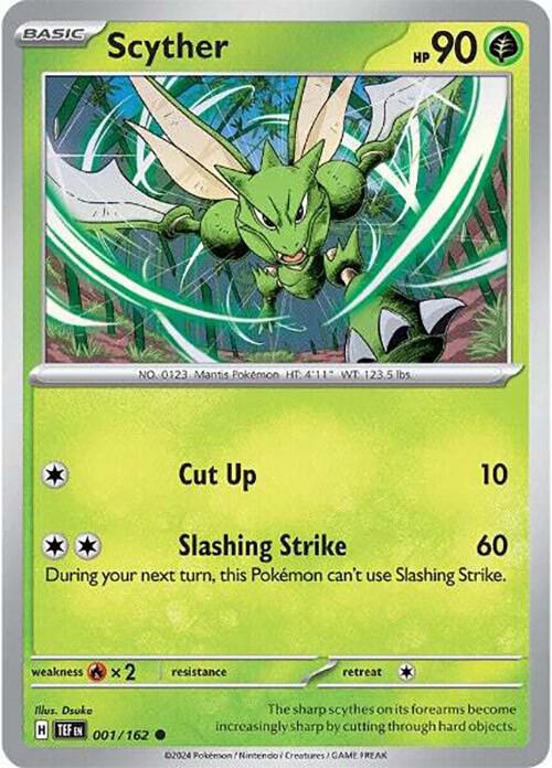 001/162 Scyther Reverse Holo · Temporal Forces (TEF) by PokeMarsi on MYNTED