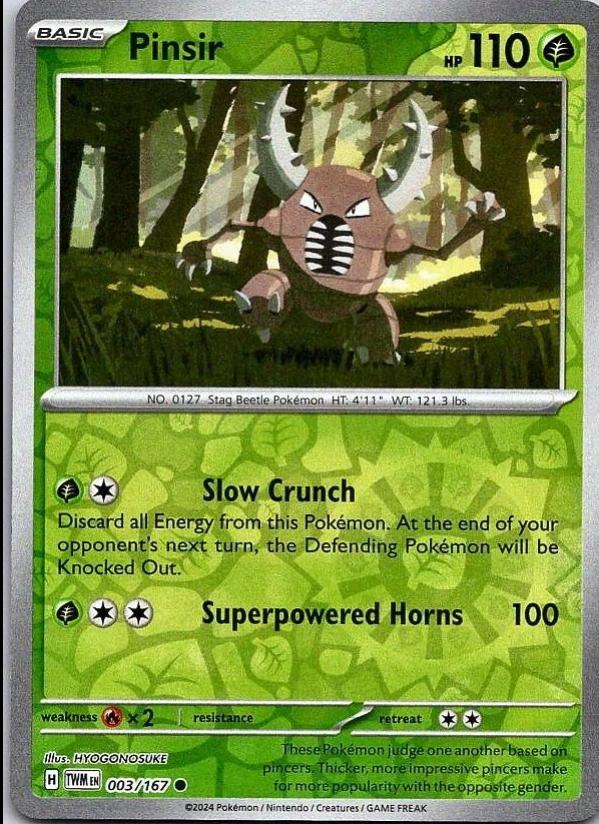 003/167 · Pinsir · Reverse Holo (TWM) by Dusk TCG on MYNTED