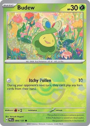 budew POKEBALL REVERSE HOLO Prismatic Evolutions 004/131