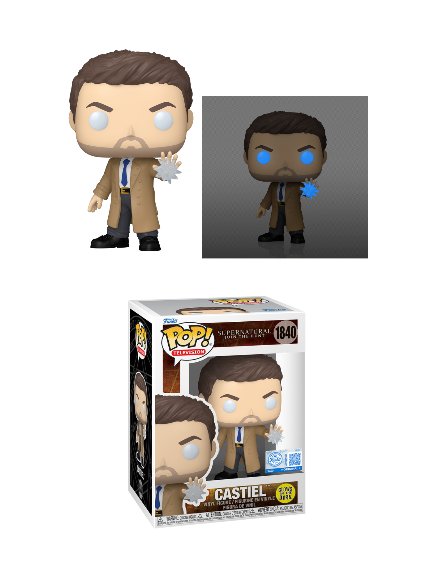 Funko Pop! Television: Supernatural - Castiel #1840, Glow in the Dark Special Edition