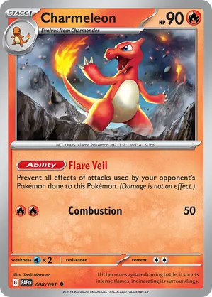 008/091 Charmeleon - Reverse Holo - Paldean Fates by Poké Zen DXB on MYNTED