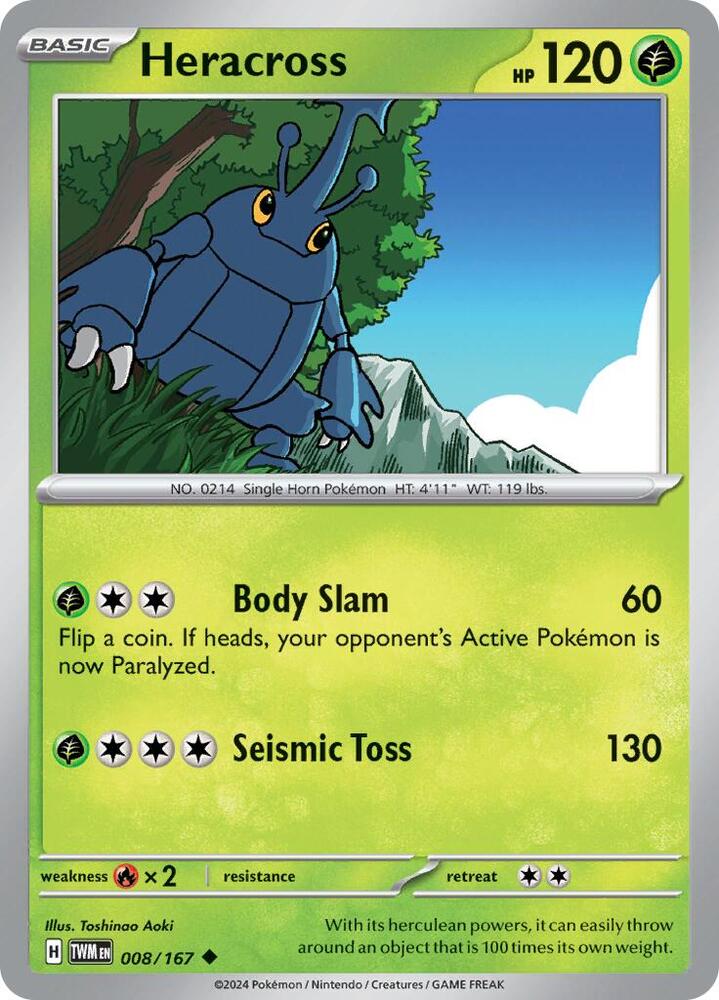 008/167 · Heracross · Normal (TWM) by Dusk TCG on MYNTED