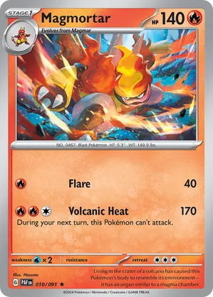 010/091 Magmortar - Paldean Fates by Poké Zen DXB on MYNTED