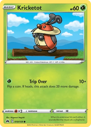 010/159 Kricketot - Reverse Holo - Crown Zenith by Poké Zen DXB on MYNTED