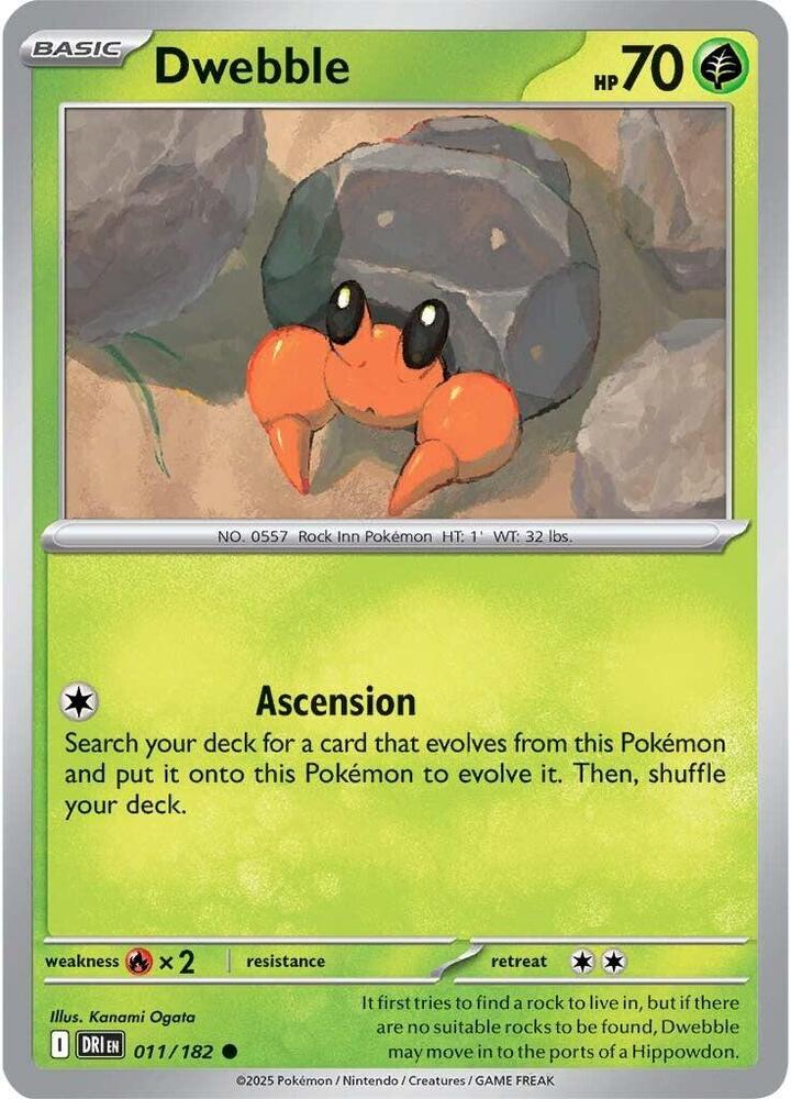 011/182 · Dwebble · Reverse Holo (DRI) by PokeMarsi on MYNTED