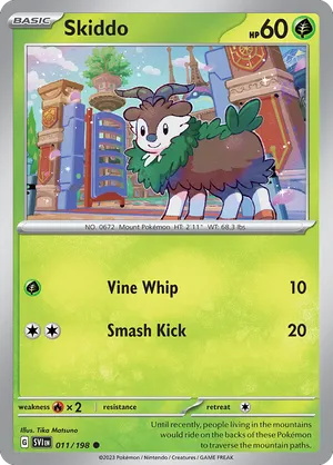 011/198 Skiddo - Reverse Holo - Scarlet & Violet by Poké Zen DXB on MYNTED