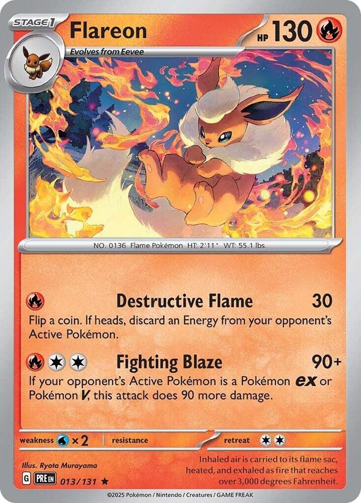 013/131 · Flareon · Reverse Holo (PRE) by Dusk TCG on MYNTED