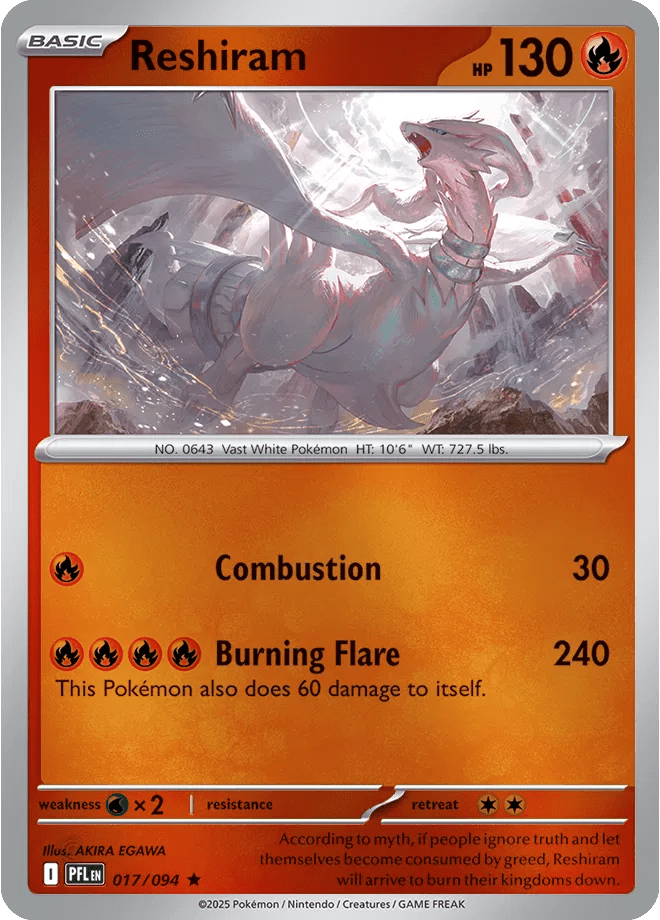 017/094 Reshiram - Reverse Holo - Phantasmal Flames by Poké Zen DXB on MYNTED