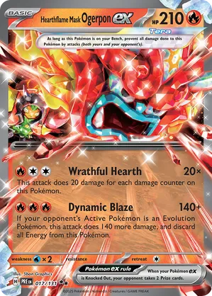 017/131 Heartflame Mask Ogerpon ex - Prismatic Evolutions by Poké Zen DXB on MYNTED