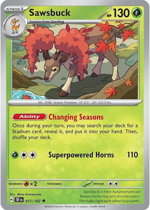 017/162 Sawsbuck Normal · Temporal Forces (TEF) by PokeMarsi on MYNTED