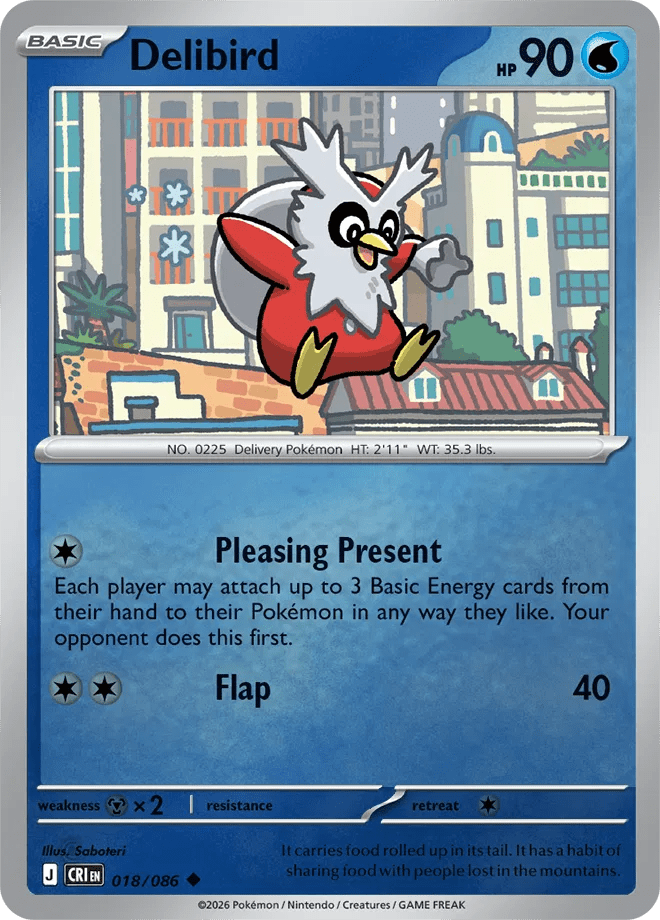 018/086 Delibird - Reverse Holo - Chaos Rising by Poké Zen DXB on MYNTED
