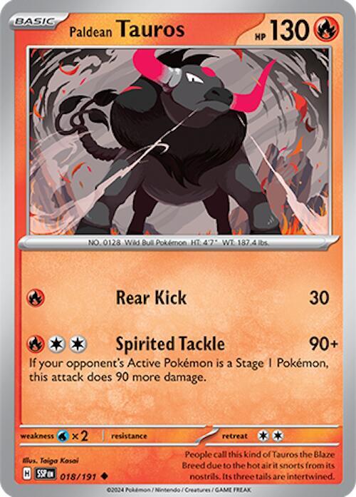 018/191 Paldean Tauros Normal · Surging Sparks (SSP) by PokeMarsi on MYNTED
