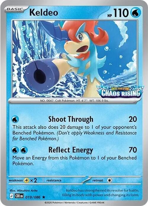 Keldeo - 019/086 (Chaos Rising Stamped) Cosmos Holo Promo