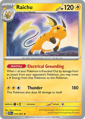 019/091 Raichu - Reverse Holo - Paldean Fates by Poké Zen DXB on MYNTED