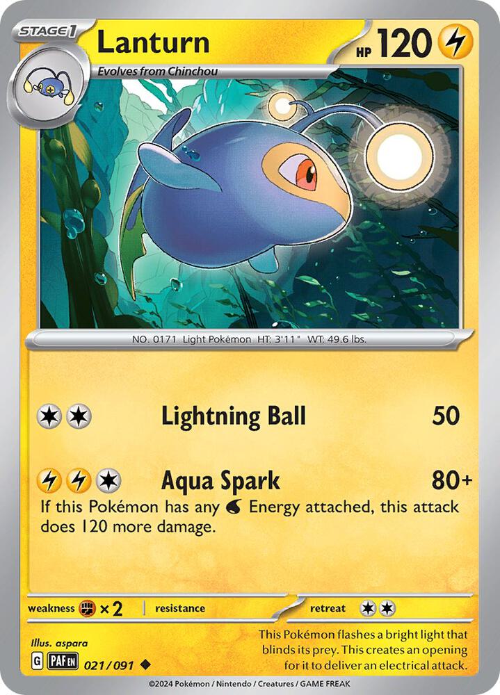 021/091 Lanturn Reverse Holo · Paldean Fates (PAF) by PokeMarsi on MYNTED