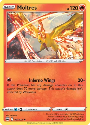 021/172 Moltres - Reverse Holo - Brilliant Stars by Poké Zen DXB on MYNTED