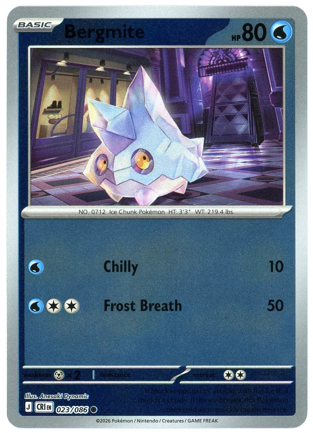 Bergmite - 023/086 (Reverse Holo) - Chaos Rising (CRI) ME04