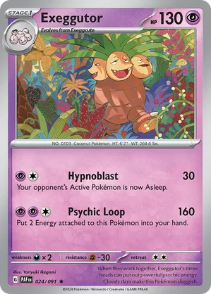024/091 Exeggutor - Reverse Holo - Paldean Fates by Poké Zen DXB on MYNTED