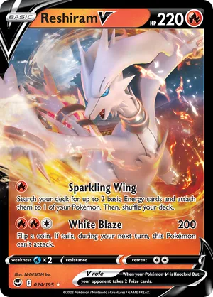 024/195 Reshiram V - Silver Tempest by Poké Zen DXB on MYNTED