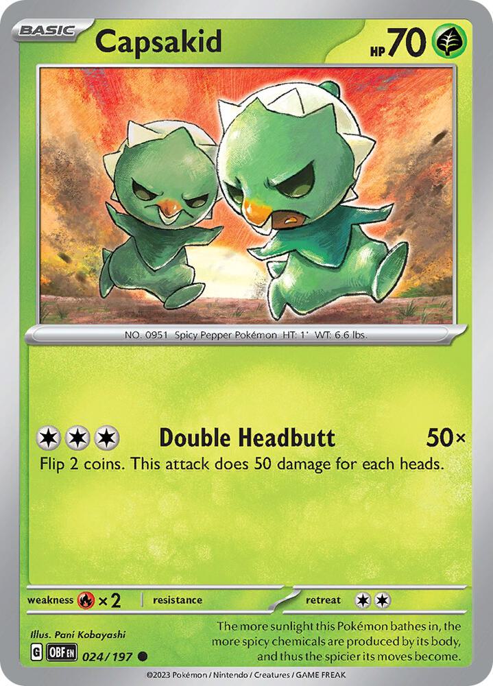 024/197 · Capsakid · Reverse Holo (OBF) by PokeMarsi on MYNTED