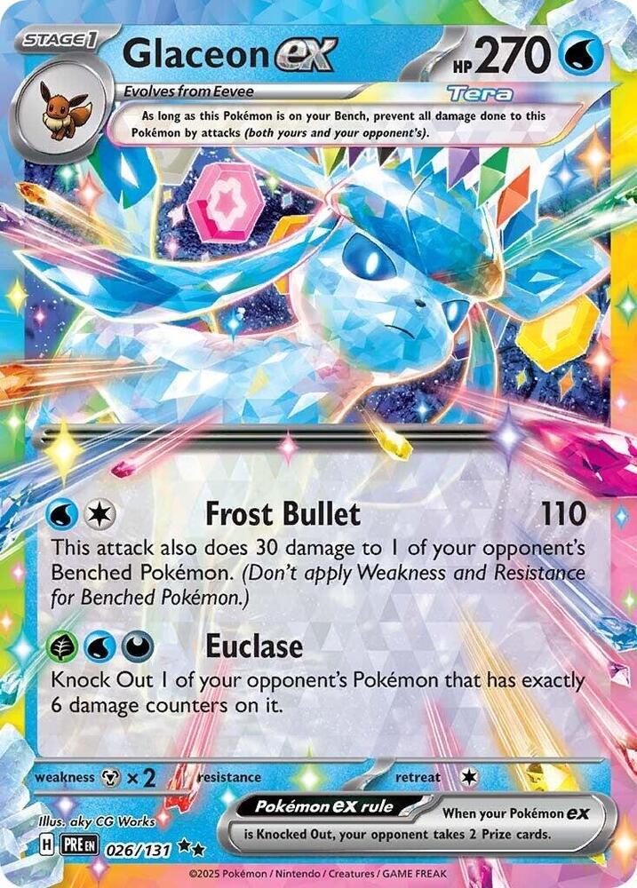 026/131 · Glaceon ex · Holo (PRE) by Dusk TCG on MYNTED