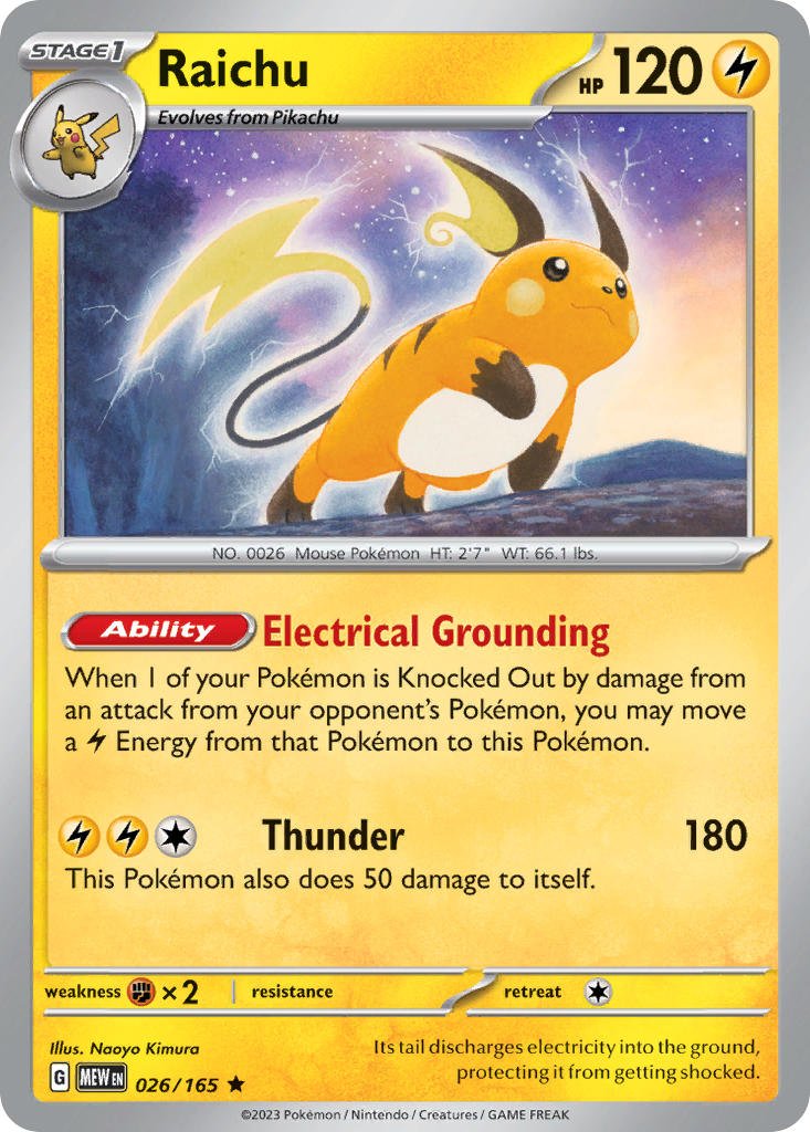 026/165 Raichu - Reverse Holo - 151 (MEW) by Poké Zen DXB on MYNTED