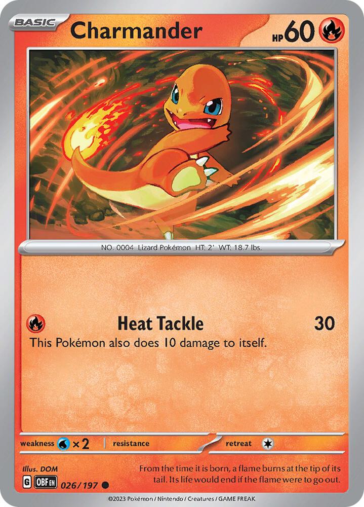 026/197 · Charmander · Reverse Holo (OBF) by PokeMarsi on MYNTED
