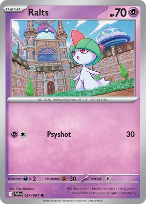 027/091 Ralts - Reverse Holo - Paldean Fates by Poké Zen DXB on MYNTED