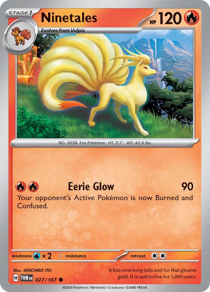 027/167 Ninetales Reverse Holofoil · Twilight Masquerade (TWM) by PokeMarsi on MYNTED