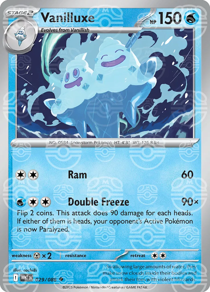 Vanilluxe - 029/086 (Poke Ball Pattern) - SV: White Flare (WHT)