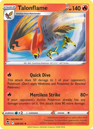 029/195 Talonflame - Reverse Holo - Silver Tempest by Poké Zen DXB on MYNTED