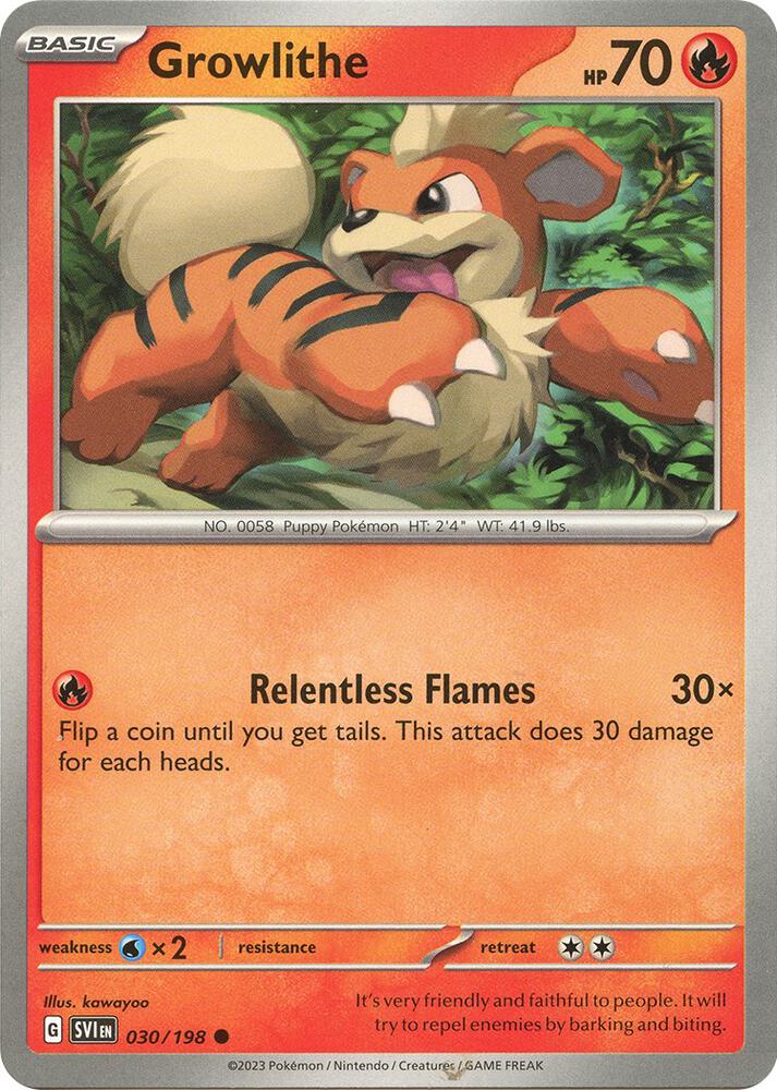 030/198 Growlithe Normal · Scarlet & Violet (SVI) by PokeMarsi on MYNTED