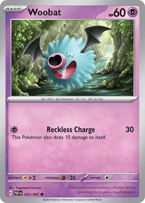 032/091 Woobat - Reverse Holo - Paldean Fates by Poké Zen DXB on MYNTED