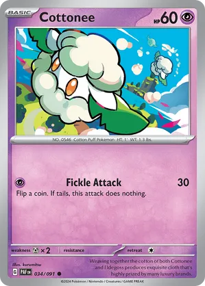 034/091 Cottonee - Paldean Fates by Poké Zen DXB on MYNTED