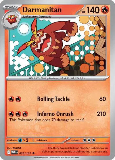 035/167 Darmanitan - Reverse Holo - Twilight Masquerade by Poké Zen DXB on MYNTED