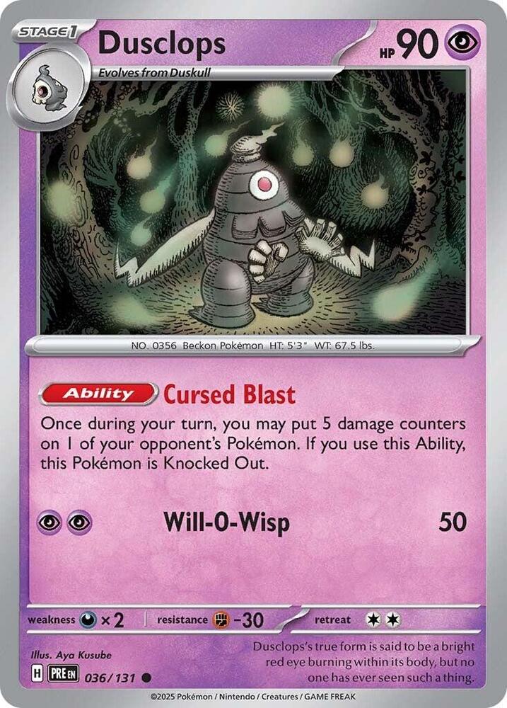 036/131 · Dusclops · Normal (PRE) by Dusk TCG on MYNTED