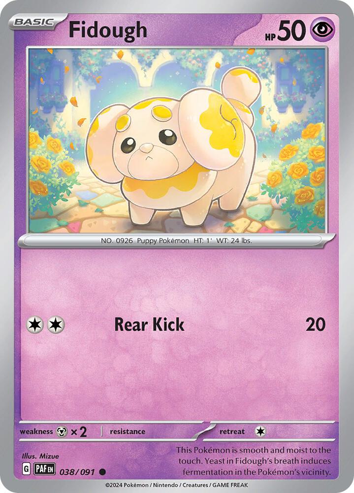 038/091 Fidough Reverse Holo · Paldean Fates (PAF) by PokeMarsi on MYNTED