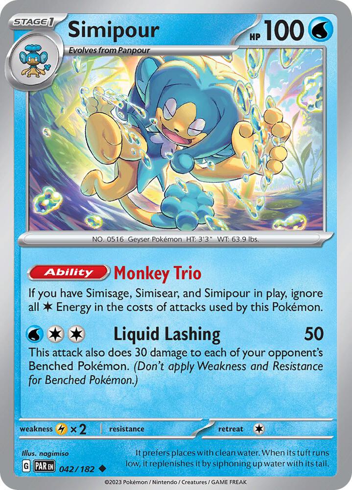 042/182 Simipour Normal · Paradox Rift (PAR) by PokeMarsi on MYNTED