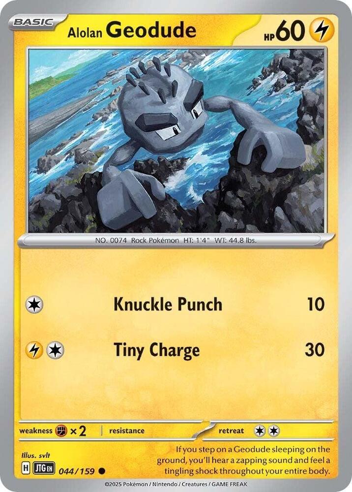 044/159 Alolan Geodude Reverse Holo · Journey Together (JTG) by PokeMarsi on MYNTED