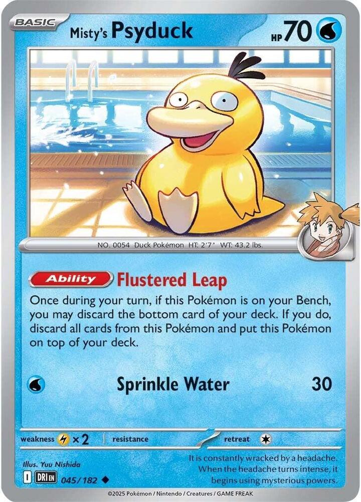 045/182 · Misty's Psyduck · Reverse Holo (DRI) by PokeMarsi on MYNTED