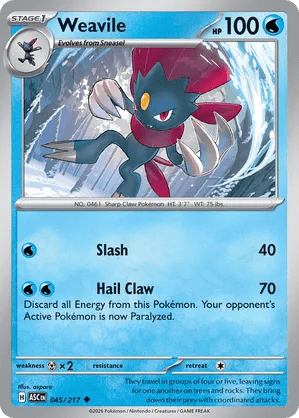 045/217 Weavile - Energy Pattern Reverse Holo - Ascended Heroes by Poké Zen DXB on MYNTED