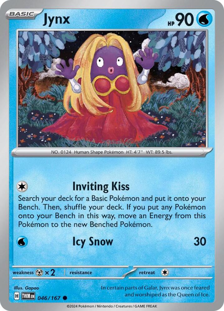 046/167 Jynx Normal · Twilight Masquerade (TWM) by PokeMarsi on MYNTED